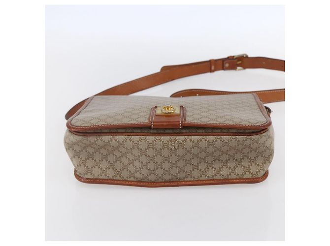 Céline Sac à bandoulière en toile Macadam CELINE PVC Beige Or Auth bs31210 Doré - vue 5