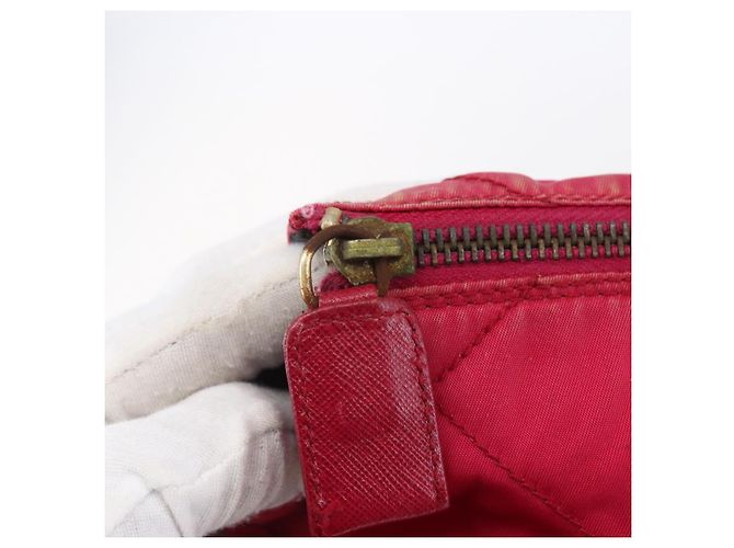 PRADA Borsa a Spalla Trapuntata con Catena Nylon Rosa Oro Auth mr1558 D'oro - vista 10