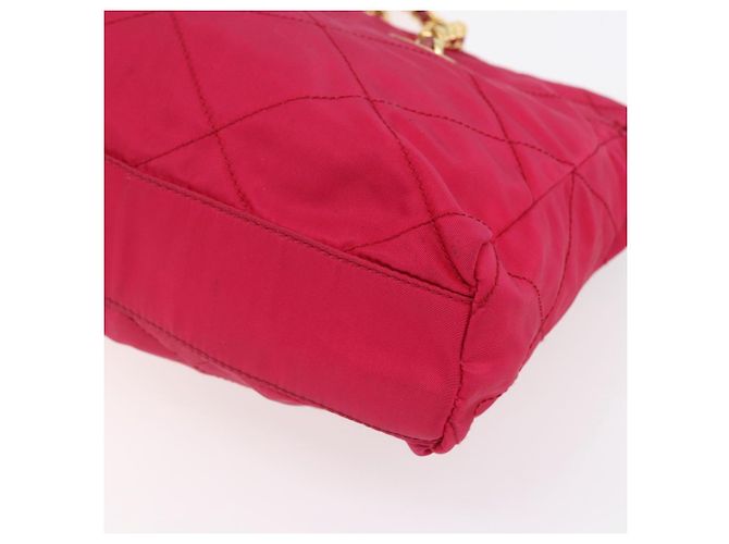 PRADA Borsa a Spalla Trapuntata con Catena Nylon Rosa Oro Auth mr1558 D'oro - vista 16
