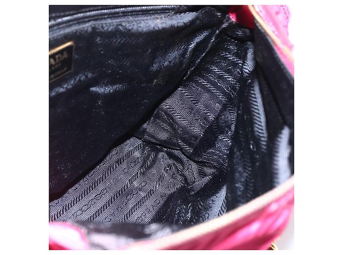 PRADA Borsa a Spalla Trapuntata con Catena Nylon Rosa Oro Auth mr1558 D'oro - vista 21