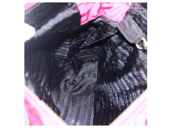 PRADA Borsa a Spalla Trapuntata con Catena Nylon Rosa Oro Auth mr1558 D'oro - vista 22