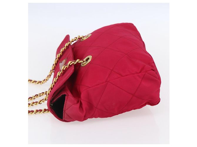 PRADA Borsa a Spalla Trapuntata con Catena Nylon Rosa Oro Auth mr1558 D'oro - vista 3