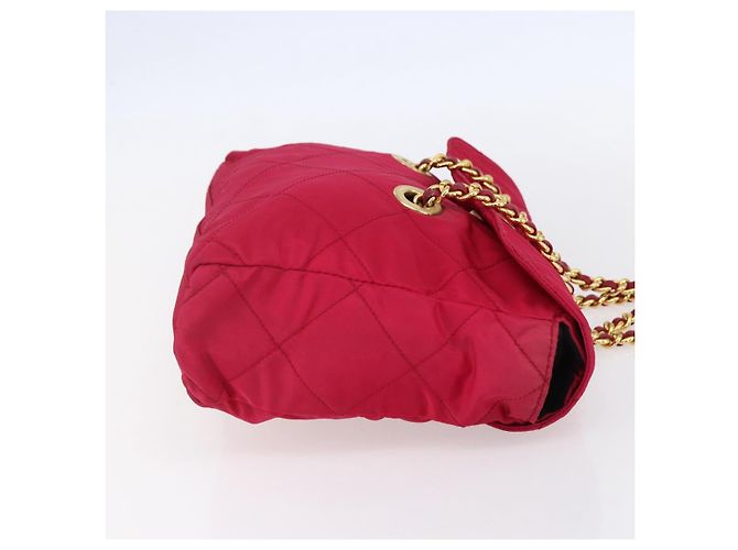 PRADA Borsa a Spalla Trapuntata con Catena Nylon Rosa Oro Auth mr1558 D'oro - vista 4