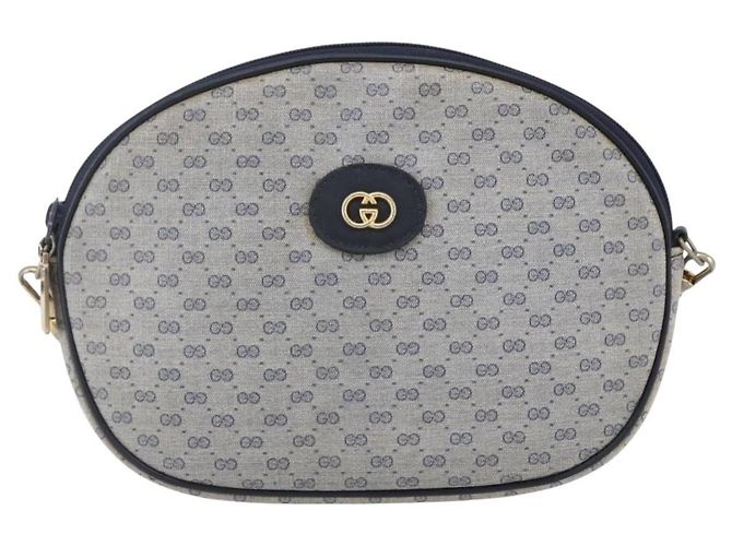 Gucci Borsa a Spalla Micro GG Supreme PVC Navy Gold Auth BA7782 D'oro Blu navy - vista 13