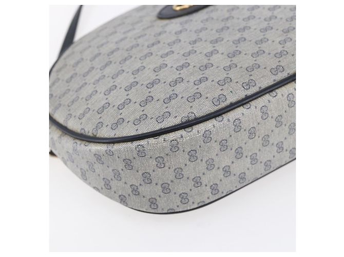 Gucci Borsa a Spalla Micro GG Supreme PVC Navy Gold Auth BA7782 D'oro Blu navy - vista 14