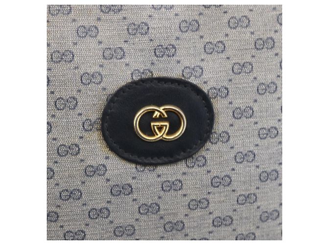 Gucci Borsa a Spalla Micro GG Supreme PVC Navy Gold Auth BA7782 D'oro Blu navy - vista 17