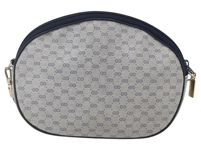 Gucci Borsa a Spalla Micro GG Supreme PVC Navy Gold Auth BA7782 D'oro Blu navy - vista 2