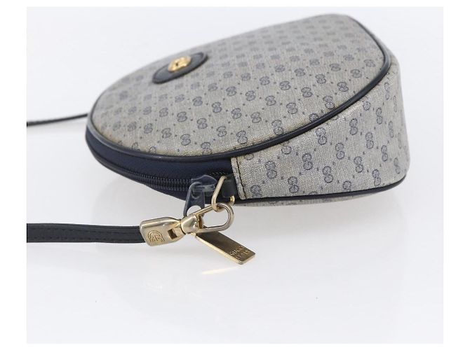 Gucci Borsa a Spalla Micro GG Supreme PVC Navy Gold Auth BA7782 D'oro Blu navy - vista 3
