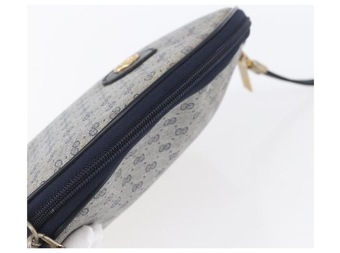 Gucci Borsa a Spalla Micro GG Supreme PVC Navy Gold Auth BA7782 D'oro Blu navy - vista 6