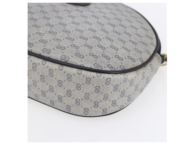 Gucci Borsa a Spalla Micro GG Supreme PVC Navy Gold Auth BA7782 D'oro Blu navy - vista 9