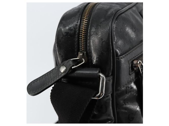 Borsa GG Implementation Gucci in tela rivestita nera argento 201448 Auth ka108 Nero - vista 10