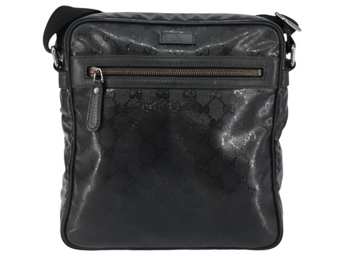 Borsa GG Implementation Gucci in tela rivestita nera argento 201448 Auth ka108 Nero - vista 13