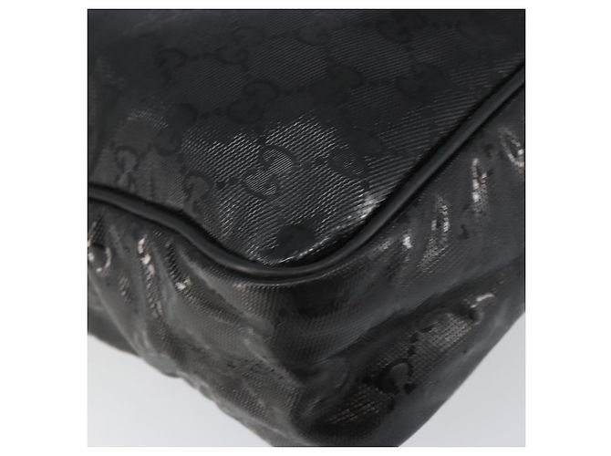 Borsa GG Implementation Gucci in tela rivestita nera argento 201448 Auth ka108 Nero - vista 14