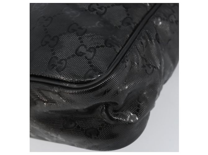 Borsa GG Implementation Gucci in tela rivestita nera argento 201448 Auth ka108 Nero - vista 15