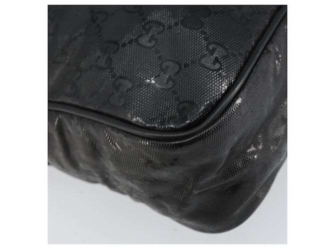 Borsa GG Implementation Gucci in tela rivestita nera argento 201448 Auth ka108 Nero - vista 16