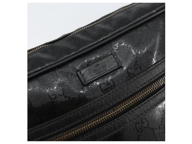 Borsa GG Implementation Gucci in tela rivestita nera argento 201448 Auth ka108 Nero - vista 17
