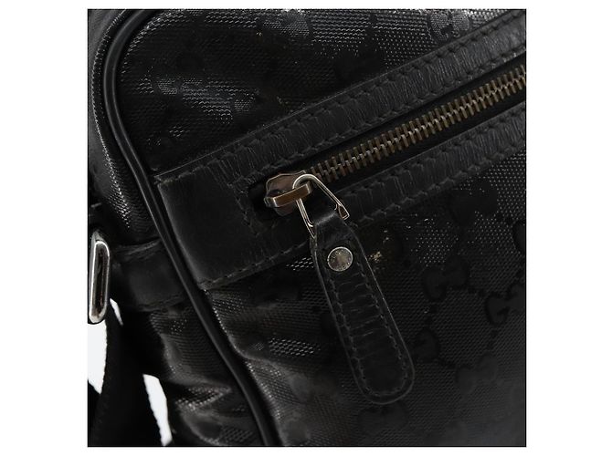 Borsa GG Implementation Gucci in tela rivestita nera argento 201448 Auth ka108 Nero - vista 18
