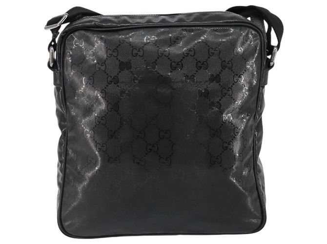 Borsa GG Implementation Gucci in tela rivestita nera argento 201448 Auth ka108 Nero - vista 2