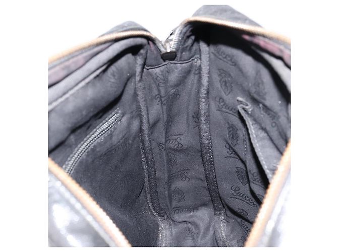 Borsa GG Implementation Gucci in tela rivestita nera argento 201448 Auth ka108 Nero - vista 20