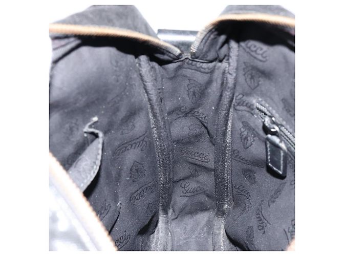 Borsa GG Implementation Gucci in tela rivestita nera argento 201448 Auth ka108 Nero - vista 21