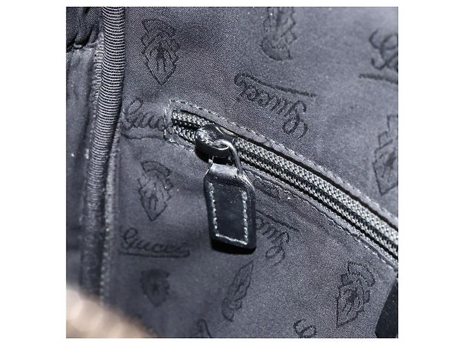 Borsa GG Implementation Gucci in tela rivestita nera argento 201448 Auth ka108 Nero - vista 22