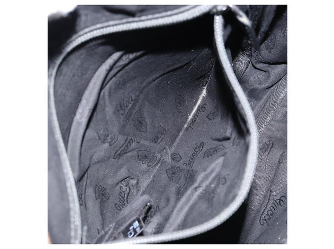Borsa GG Implementation Gucci in tela rivestita nera argento 201448 Auth ka108 Nero - vista 23