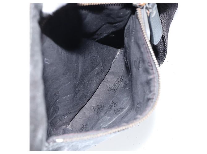 Borsa GG Implementation Gucci in tela rivestita nera argento 201448 Auth ka108 Nero - vista 24