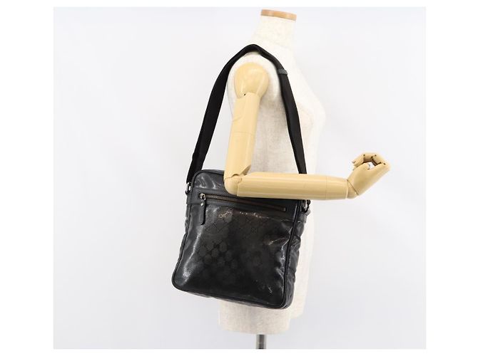 Borsa GG Implementation Gucci in tela rivestita nera argento 201448 Auth ka108 Nero - vista 25