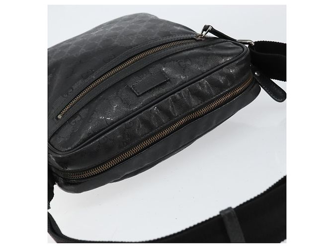 Borsa GG Implementation Gucci in tela rivestita nera argento 201448 Auth ka108 Nero - vista 6