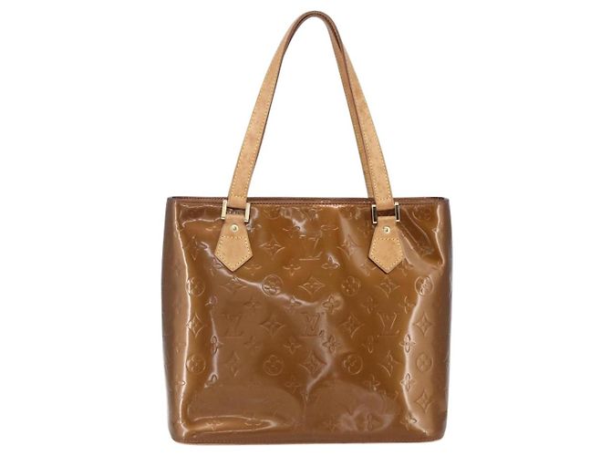 LOUIS VUITTON Borsa a Mano Houston Monogram Vernis Bronzo M91122 LV Auth SW1772 - vista 2