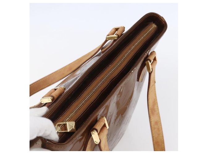 LOUIS VUITTON Borsa a Mano Houston Monogram Vernis Bronzo M91122 LV Auth SW1772 - vista 6