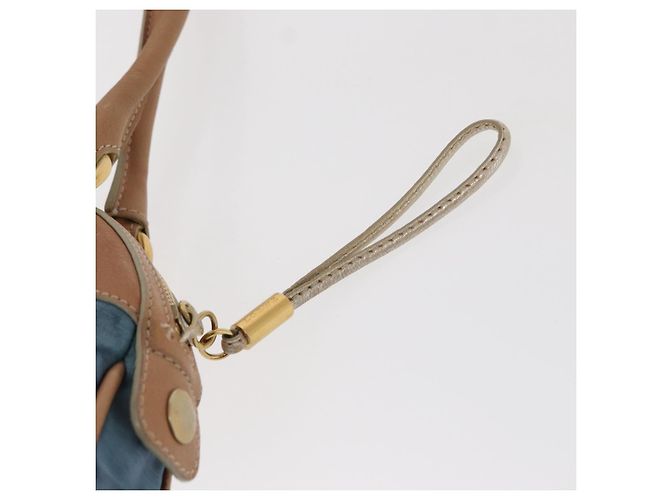 LOEWE Borsa a Mano Anagram Nylon Blu Oro Auth bs31204 D'oro - vista 10