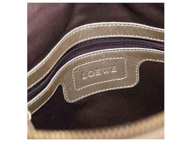LOEWE Borsa a Mano Anagram Nylon Blu Oro Auth bs31204 D'oro - vista 11