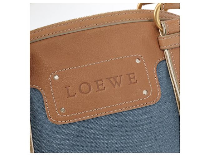 LOEWE Borsa a Mano Anagram Nylon Blu Oro Auth bs31204 D'oro - vista 18