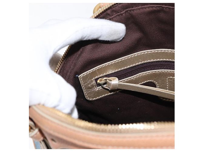 LOEWE Borsa a Mano Anagram Nylon Blu Oro Auth bs31204 D'oro - vista 21