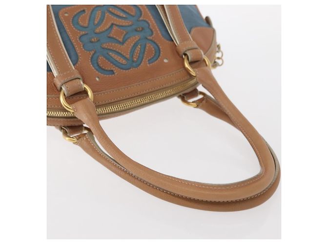LOEWE Borsa a Mano Anagram Nylon Blu Oro Auth bs31204 D'oro - vista 7