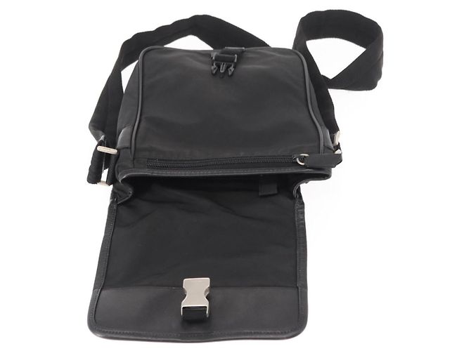 Borsa a Spalla PRADA Nylon Nero Argento Autentica ka045 - vista 10