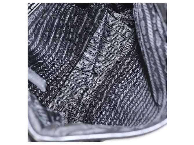 Borsa a Spalla PRADA Nylon Nero Argento Autentica ka045 - vista 11