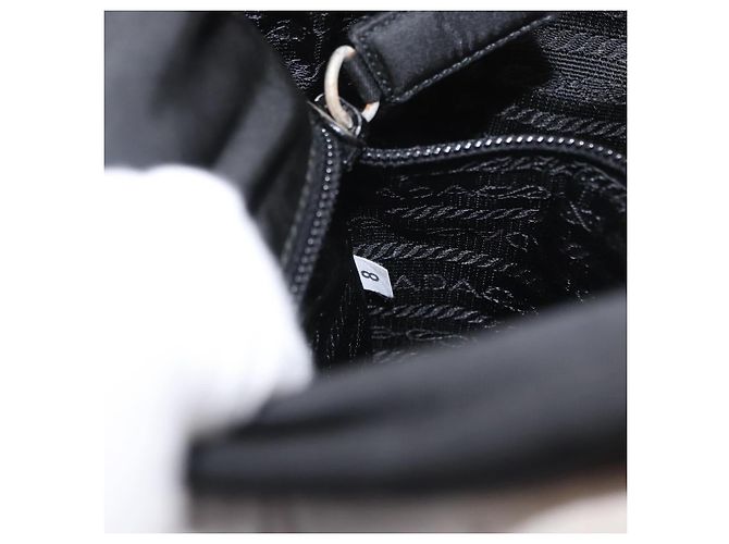 Borsa a Spalla PRADA Nylon Nero Argento Autentica ka045 - vista 12