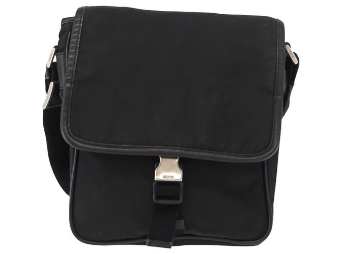 Borsa a Spalla PRADA Nylon Nero Argento Autentica ka045 - vista 13