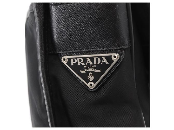 Borsa a Spalla PRADA Nylon Nero Argento Autentica ka045 - vista 17