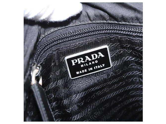 Borsa a Spalla PRADA Nylon Nero Argento Autentica ka045 - vista 19