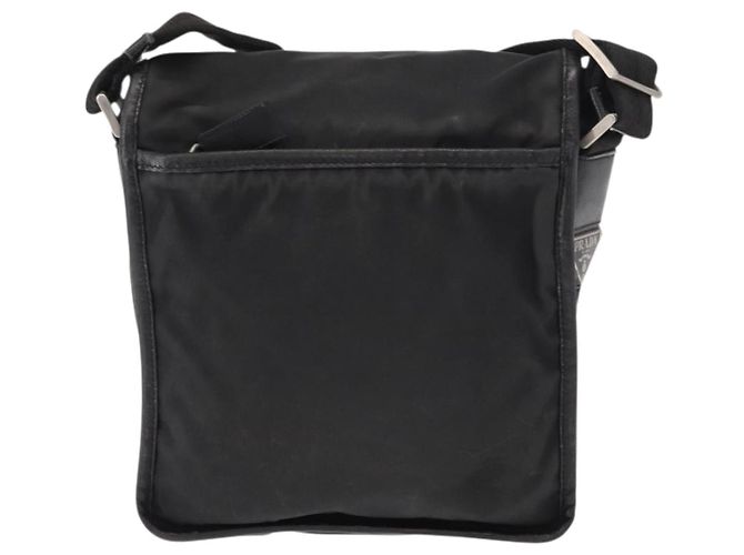 Borsa a Spalla PRADA Nylon Nero Argento Autentica ka045 - vista 2
