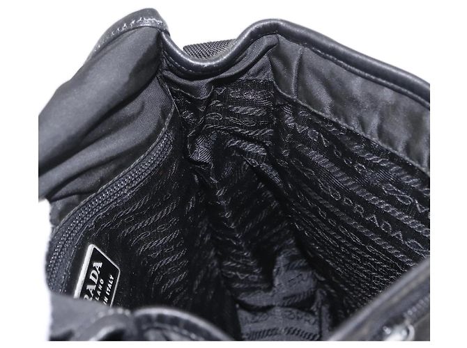 Borsa a Spalla PRADA Nylon Nero Argento Autentica ka045 - vista 20