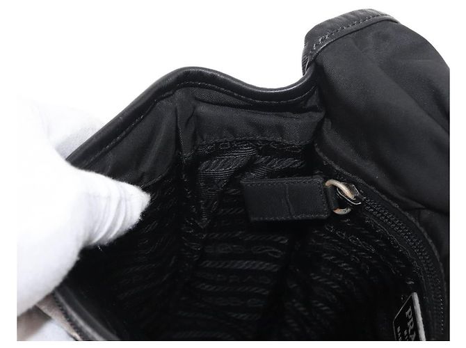 Borsa a Spalla PRADA Nylon Nero Argento Autentica ka045 - vista 21