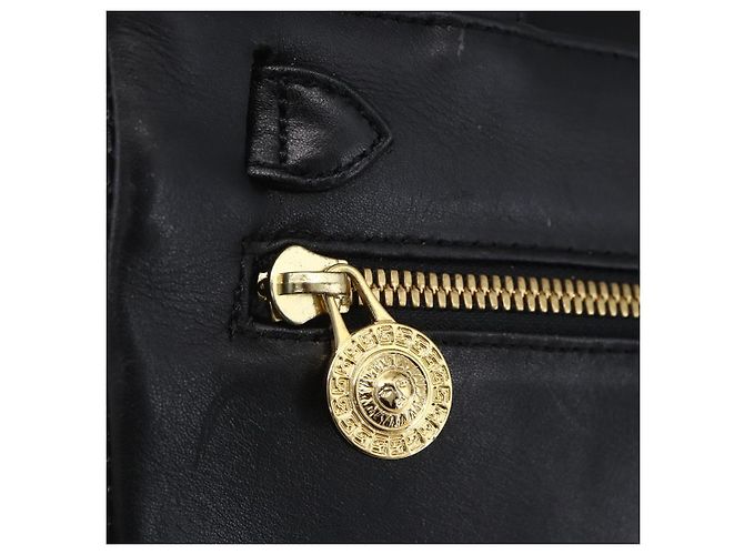 Borsa a Spalla Gianni Versace in Pelle Nera e Oro Auth BA7818 Nero D'oro - vista 17