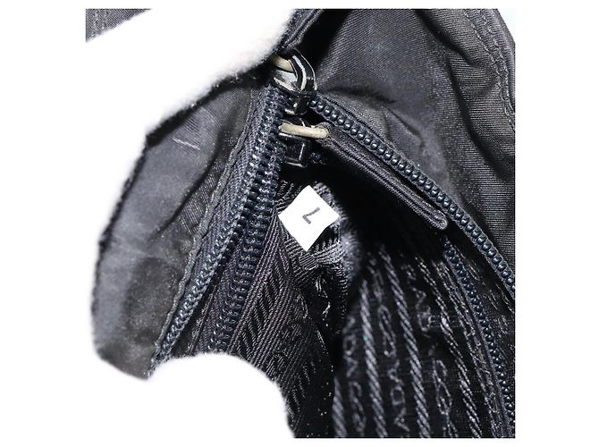PRADA Borsa a mano in nylon nero argento Auth ka076 - vista 11