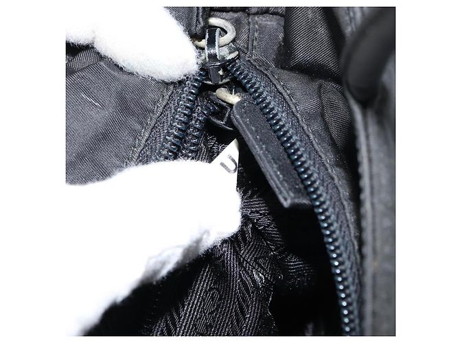 PRADA Borsa a mano in nylon nero argento Auth ka076 - vista 12