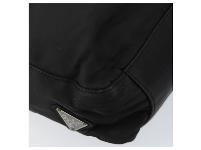 PRADA Borsa a mano in nylon nero argento Auth ka076 - vista 14
