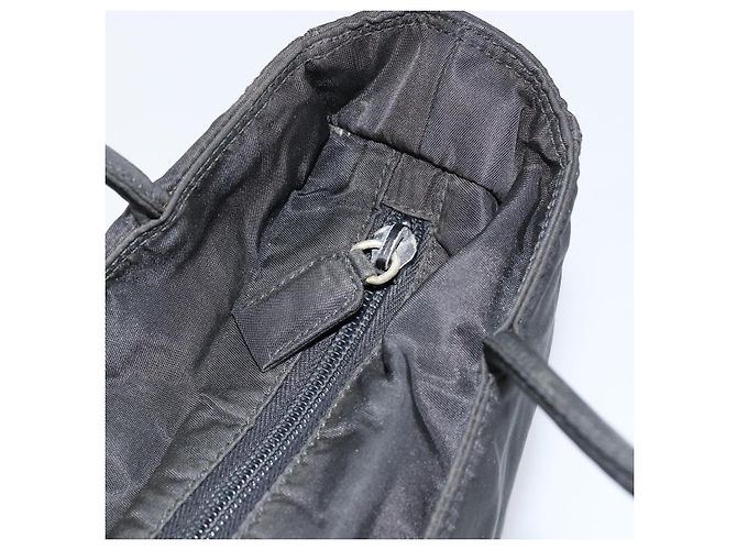 PRADA Borsa a mano in nylon nero argento Auth ka076 - vista 18